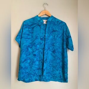 Norm Thompson Vintage 80s/90s Tye dye Kimono Style Blouse Shirt Top Large